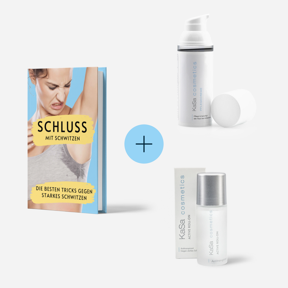 Probierpaket für schweißfreies Auftreten: Kasa Active Roll-On + Pflegecreme + E-Book